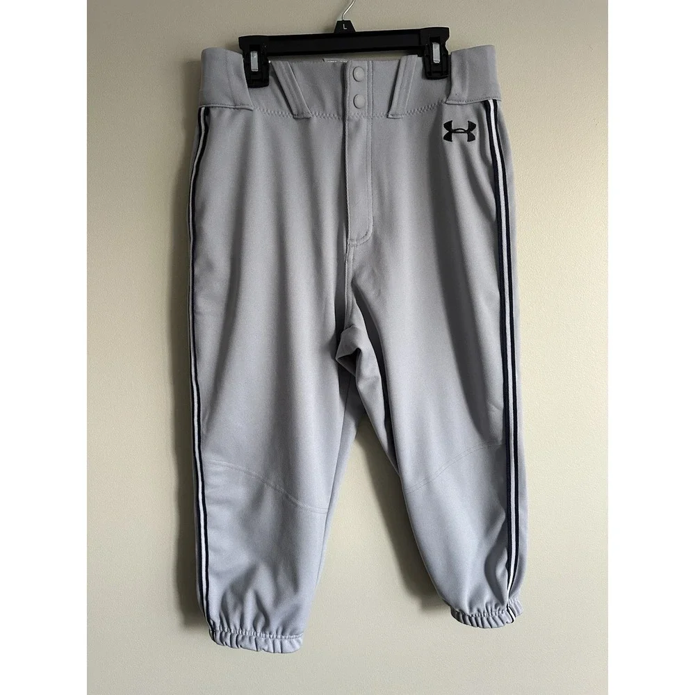 Men's UA Grey baseball knickers‎ W/ Blue Stripe - Size Small